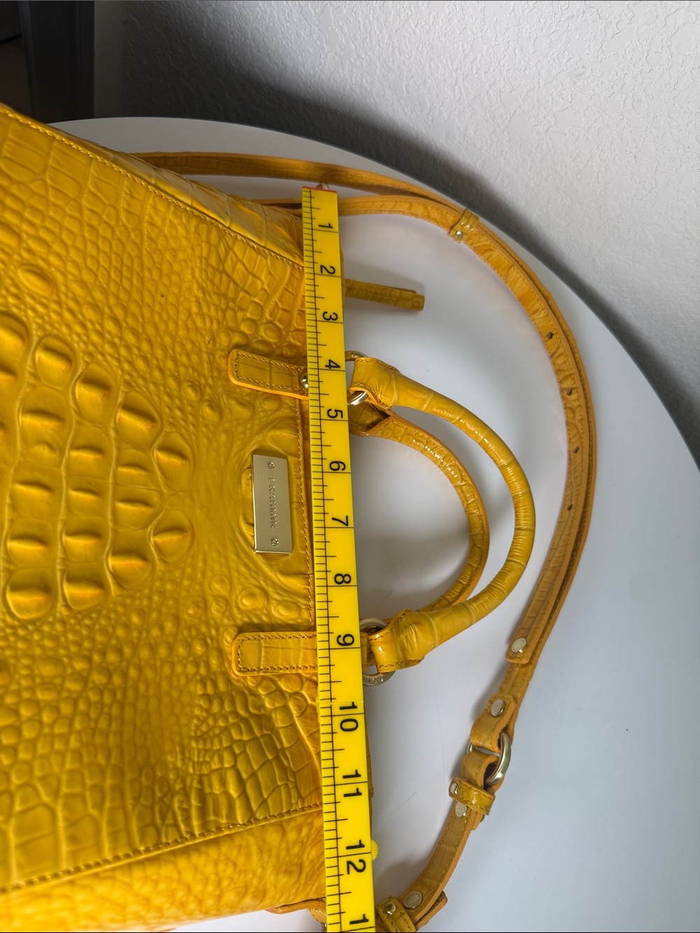 Brahmin Medium Asher Tote in Yellow Melbourne Croc Embossed Leather - Picture 12 of 12